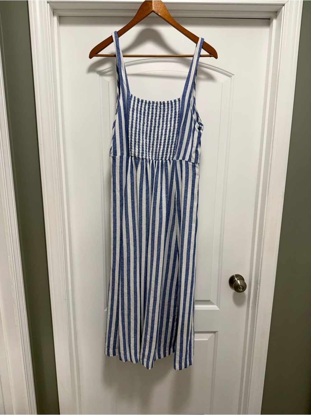 Old Navy Blue and White Striped Midi Dress - Picture 6 of 11
